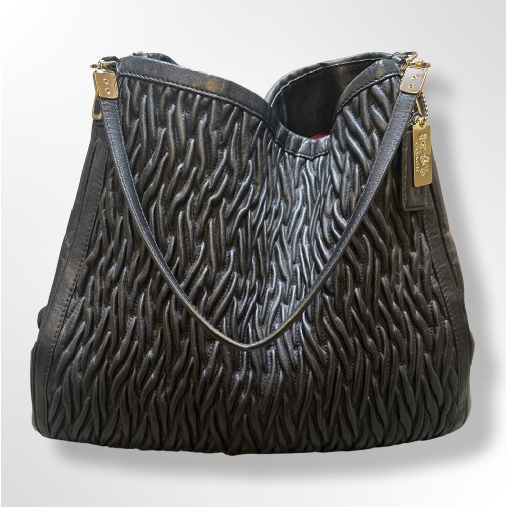 Coach Phoebe Madison Black Leather Shoulder Bag*